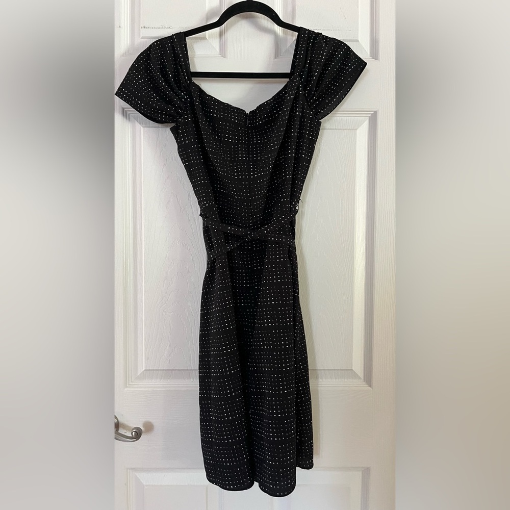 Banana Republic Black Midi Dress with White Dot Pattern - Picture 4 of 4